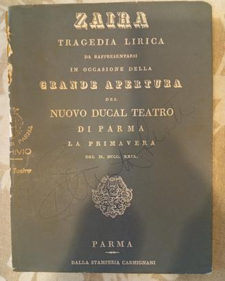 libretto di sala _ ZAIRA di Bellini