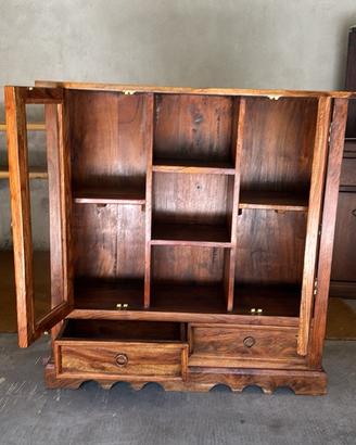 Libreria/vetrinetta in legno orientale