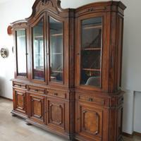 Libreria con vetrina, cassetti e ante, vintage