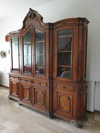 Libreria con vetrina, cassetti e ante, vintage