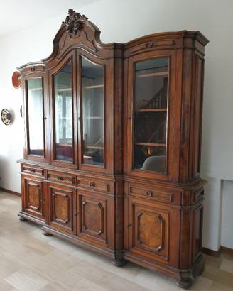 Libreria con vetrina, cassetti e ante, vintage