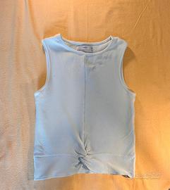 Top smanicato Pimkie azzurro a costine