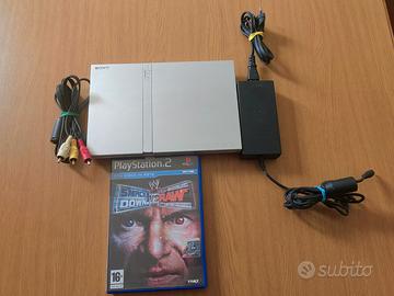 PS2 Slim SCPH-70004 Silver+Smack(Senza Controller)