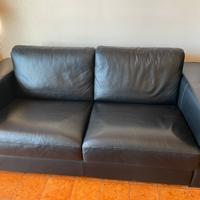DIVANO 2 POSTI IN PELLE NERA