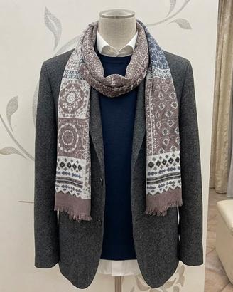 Sciarpa elegante a mosaico nei toni caldi unisex