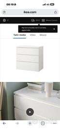 Malm cassettiera Ikea 3 cassetti