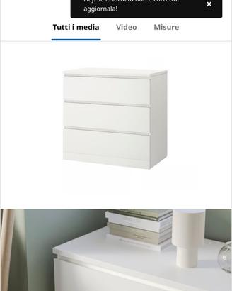 Malm cassettiera Ikea 3 cassetti