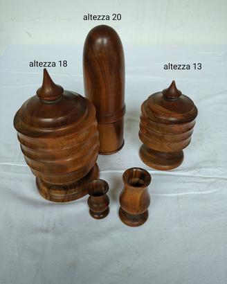 Set portasigari in legno vintage