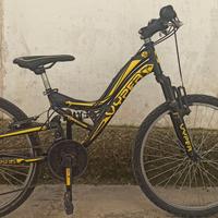Bicicletta MTB biammortizzata Viper 24 nera-gialla