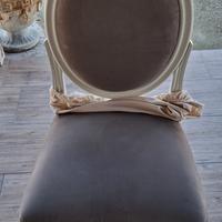 TRATTABILE 4 SEDIE BIANCHE STILE SHABBY