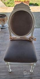 TRATTABILE 4 SEDIE BIANCHE STILE SHABBY