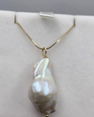 CIONDOLO ORO PERLE BAROCCHE