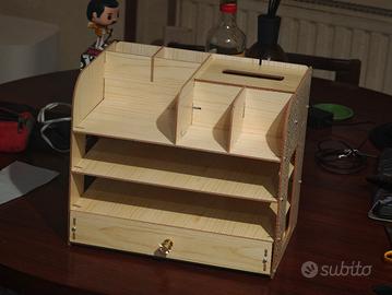 Organizer da scrivania in legno
