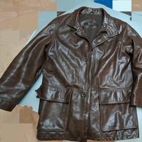 giaccone in vera pelle uomo. marrone