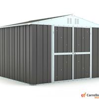 Box capanno giardino Acciaio 327x269 grigio scuro