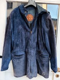 giacca scamosciata blu scuro taglia L