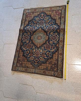 Tappeto Persiano Qom Kurk Annodato a Mano 130x86cm