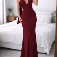 Abito Lungo Bordeaux - Taglia S 40IT - Nuovo