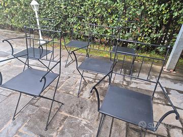 N. 6 sedie vintage da esterno Nucci Valsecchi