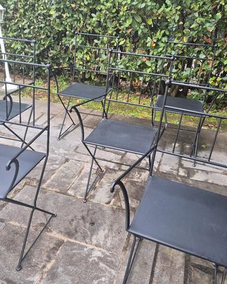 N. 6 sedie vintage da esterno Nucci Valsecchi