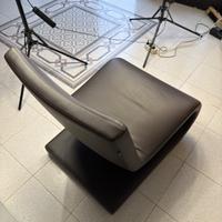 Poliform Snake Poltrona in Pelle Moka