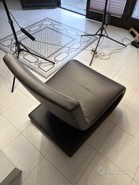 Poliform Snake Poltrona in Pelle Moka