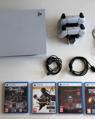 PlayStation 5 + Due DualSense + 4 Giochi