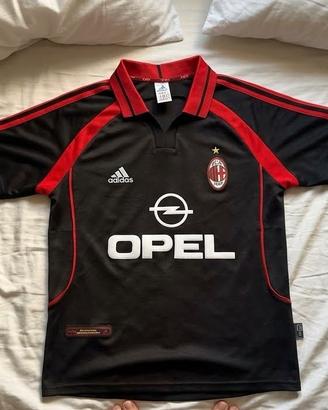 Maglia AC Milan Adidas vintage nera Opel anni 2000