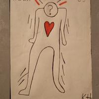 Disegno su cartoncino Keith Haring
