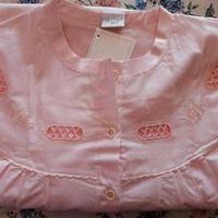 Camicia da notte rosa maniche lunghe