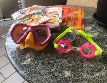 Maschera-occhialini per mare/piscina