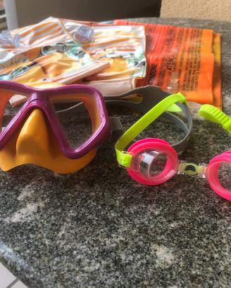 Maschera-occhialini per mare/piscina