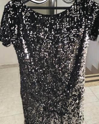 Vestito King Kong nero con paillettes donna tg. S