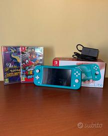  Nintendo switch lite con 2 giochi e accessori.