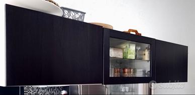 Mobile pensile IKEA nero con anta in vetro