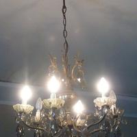 Lampadario a sospensione gocce in cristallo 6 luci