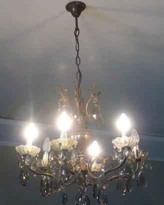 Lampadario a sospensione gocce in cristallo 6 luci