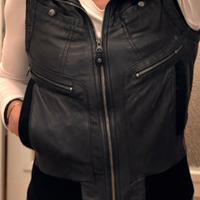 Gilet pelle con zip