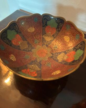 Vaso in ottone smaltato