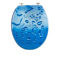 Copriwater universale blu con decoro gocce d’acqua