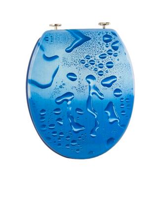 Copriwater universale blu con decoro gocce d’acqua
