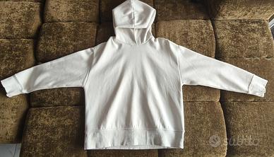 ZARA - Felpa Bianca con Cappuccio