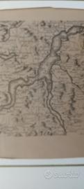 antica stampa lago di Como rarissima xilografia 