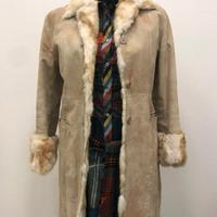 Cappotto donna in pelle con pelliccia