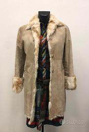 Cappotto donna in pelle con pelliccia
