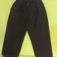 Pantaloni neri con vita arricciata-Taglia M