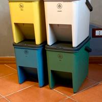 4 secchi impilabili differenziata