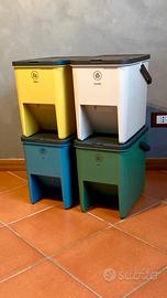 4 secchi impilabili differenziata