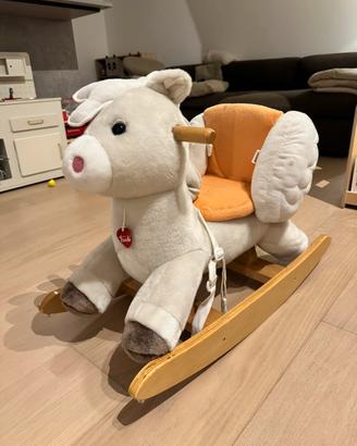 Cavallo a dondolo trudi peluche con imbragatuea