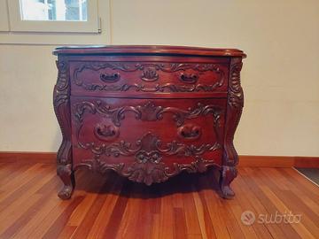 Comò in stile barocco spagnolo in legno massello